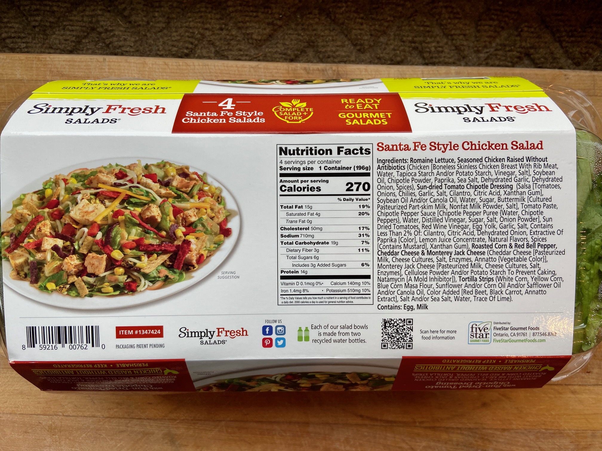 Simply Fresh Santa Fe Salad from Costco nutrition